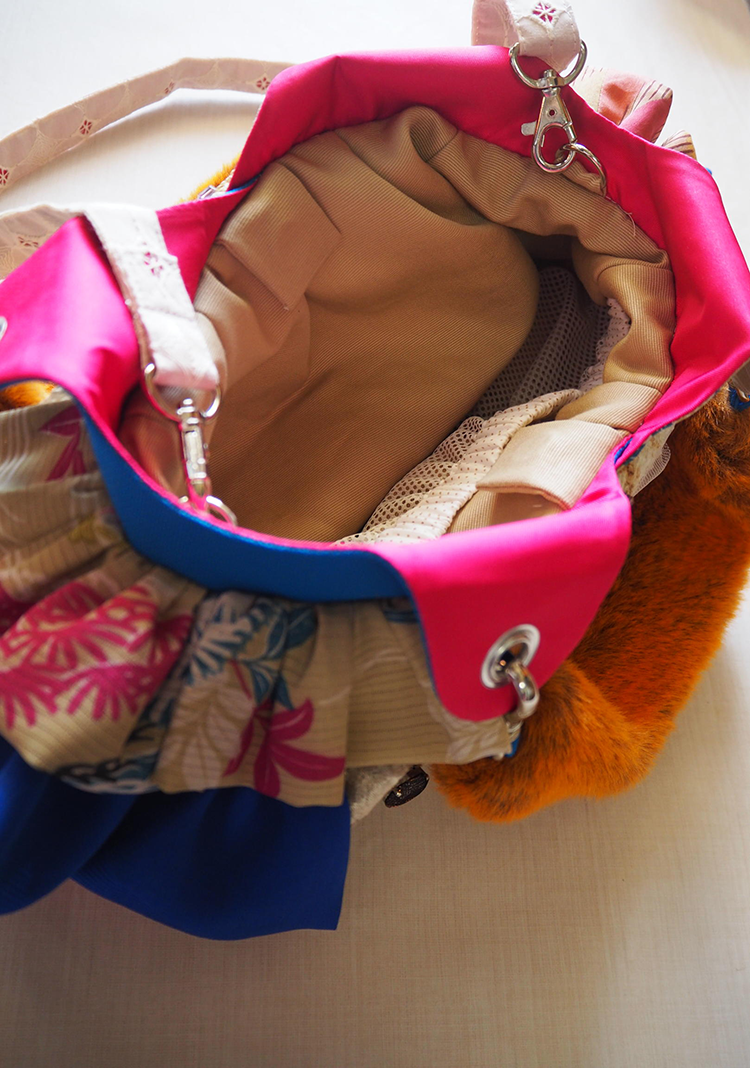 鹿の子絞りのギャザーバッグ